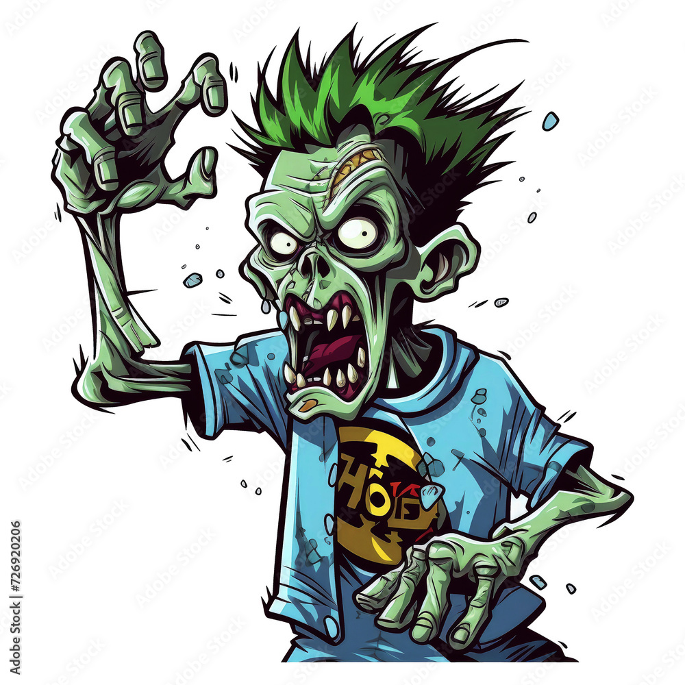 Undead Zombie cartoon monster. Walking Dead Halloween Cartoon Illustration Undead Zombie cartoon monster. Walking Dead Halloween Cartoon Illustration