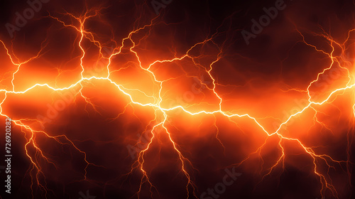 Lightning on the sky, gloomy ominous storm clouds background