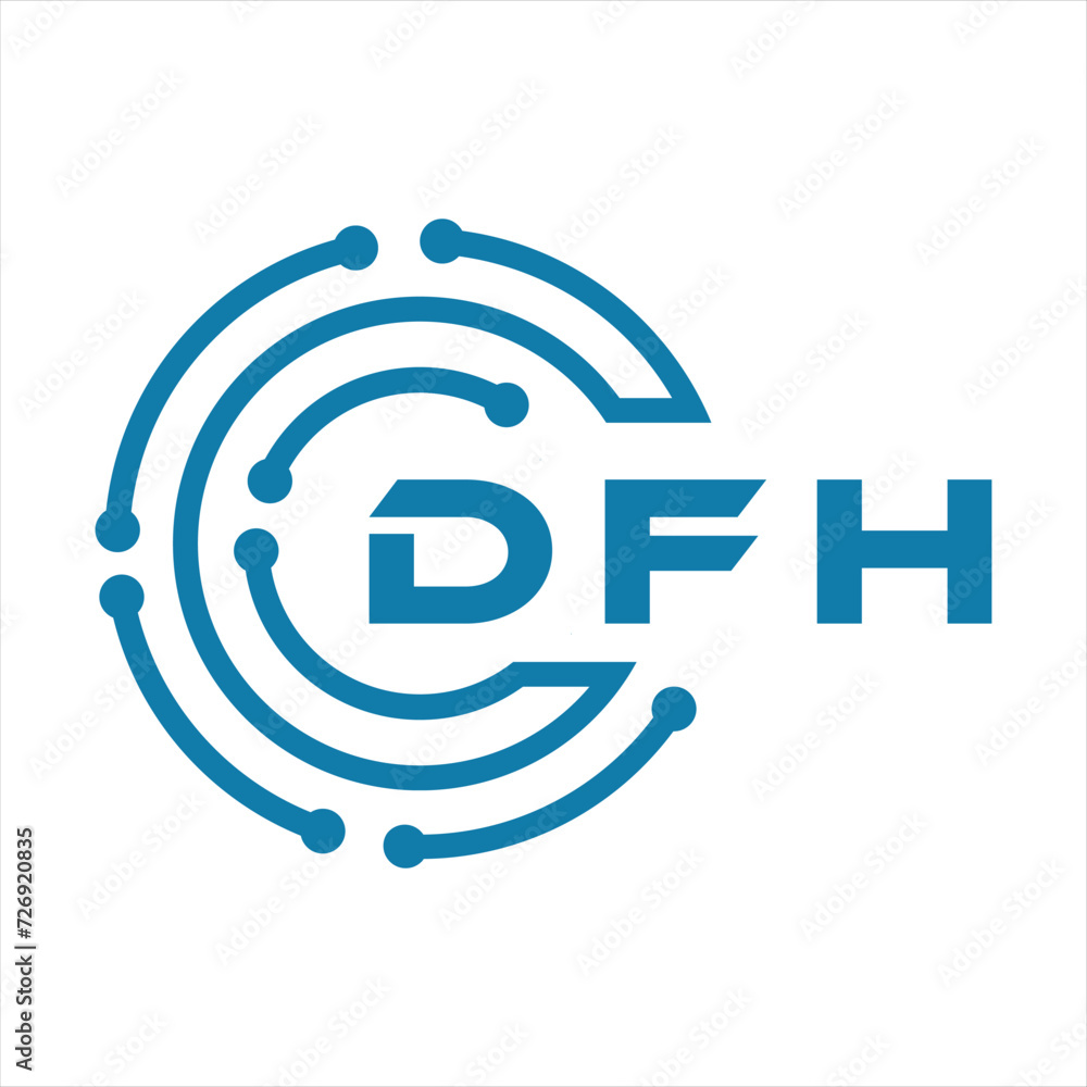 DFH letter design. DFH letter technology logo design on a white background. DFH Monogram logo design for entrepreneur and business DFH letter design. DFH letter technology logo design on a white background. DFH Monogram logo design for entrepreneur and business