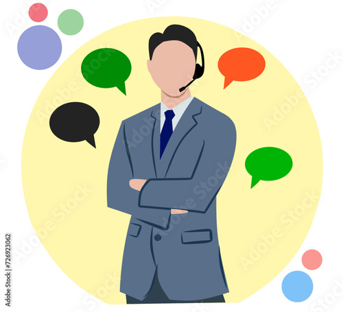 Male call center operator