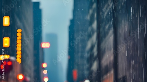 city background at night bokeh, rain, 4k