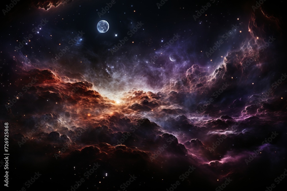 Obraz premium Colorful space galaxy cloud. Stary night cosmos. Universe science astronomy. Supernova background wallpaper