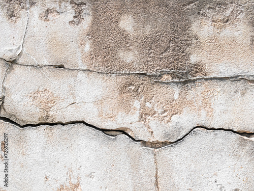 Crack Wall Background Texture Cement Stone Ground Effect Break House Building Street White Grey Rock Grunge Old Plaster Floor Dirty Structure Pattern Backdrop Abstract Vintage Design Rough Road Crash.