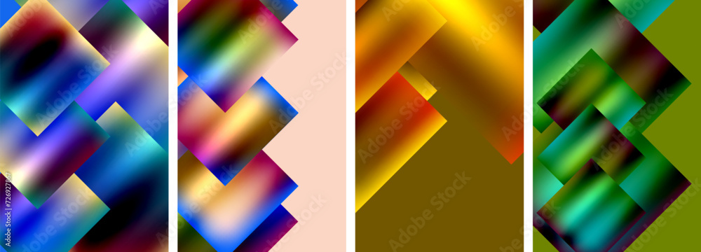 Metallic glossy square concept posters. Vector illustration For Wallpaper, Banner, Background, Card, Book Illustration, landing page
