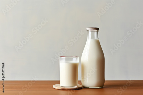 milk on color background
