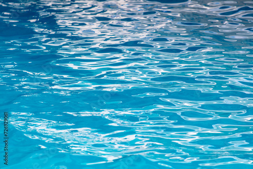 Blue water in the pool as an abstract background. Texture