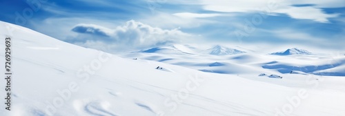  snow hills landscape and blue sky illustration photo Winter snowdrift background.