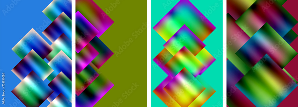 Colorful metal square abstract poster backgrounds Colorful metal square abstract poster backgrounds