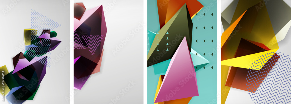 Trendy low poly 3d triangle shapes and other geometric elements background designs for wallpaper, business card, cover, poster, banner, brochure, header, website Trendy low poly 3d triangle shapes and other geometric elements background designs for wallpaper, business card, cover, poster, banner, brochure, header, website