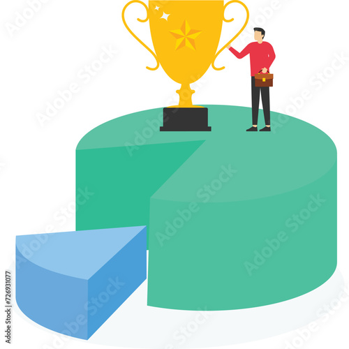 Many awards and business share of working people, Vector illustration design concept in flat style