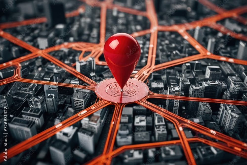 City map with symbols shown Red - 1000 F 726931422 HzU0wxDztHXPo2KRDdKFnuv14eZLwBXa 