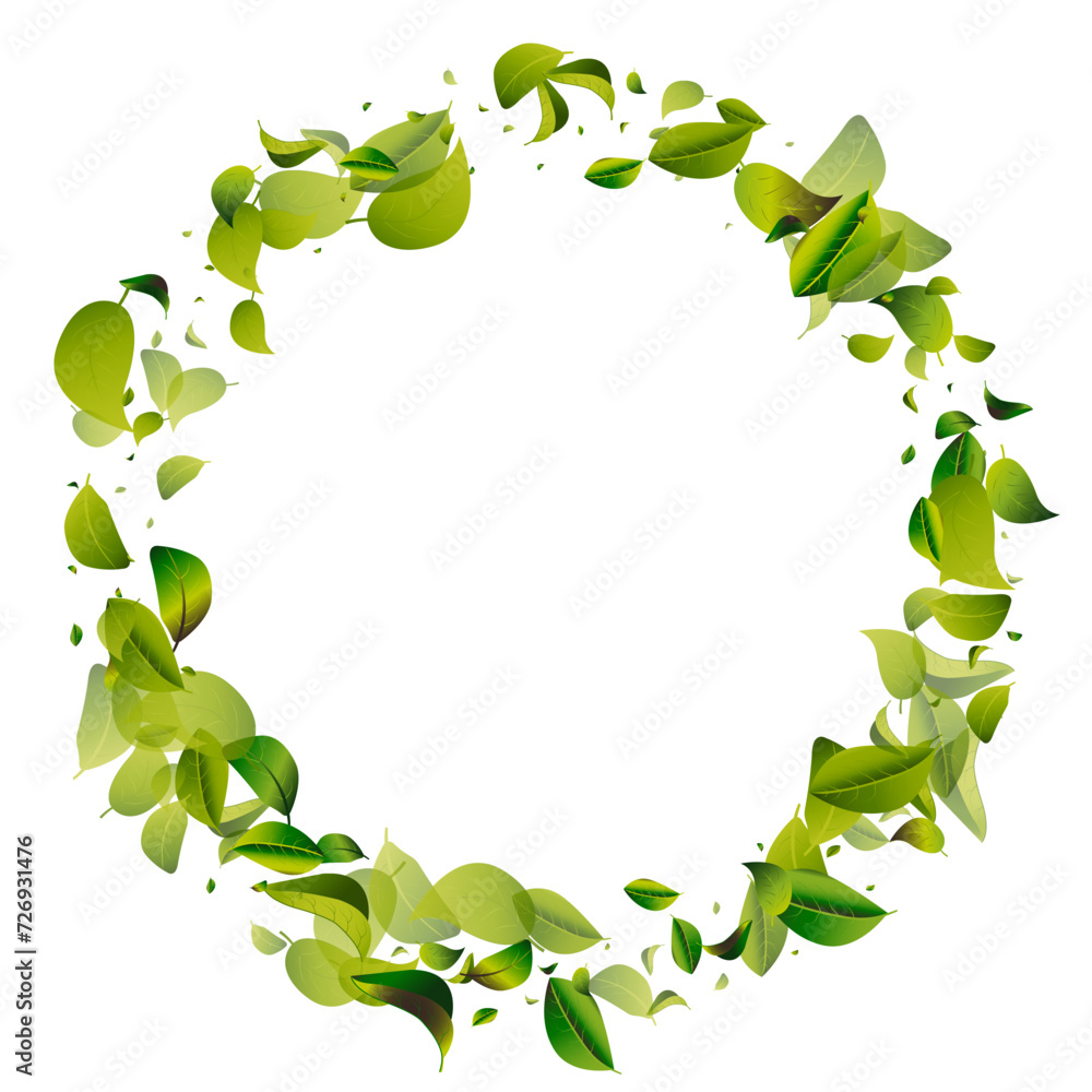 Forest Greens Fly White Vector Background Design.