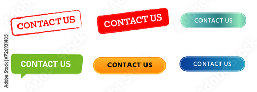 contact us rubber stamp speech bubble and button sign call or message communication