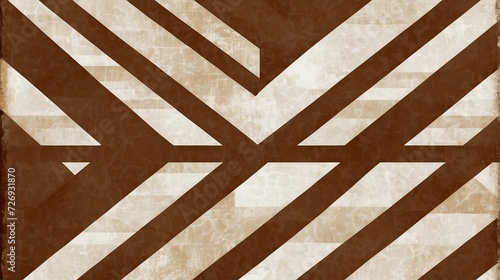 Abstract bronze background white striped pattern and blocks in diagonal lines with vintage texture from Generative AI