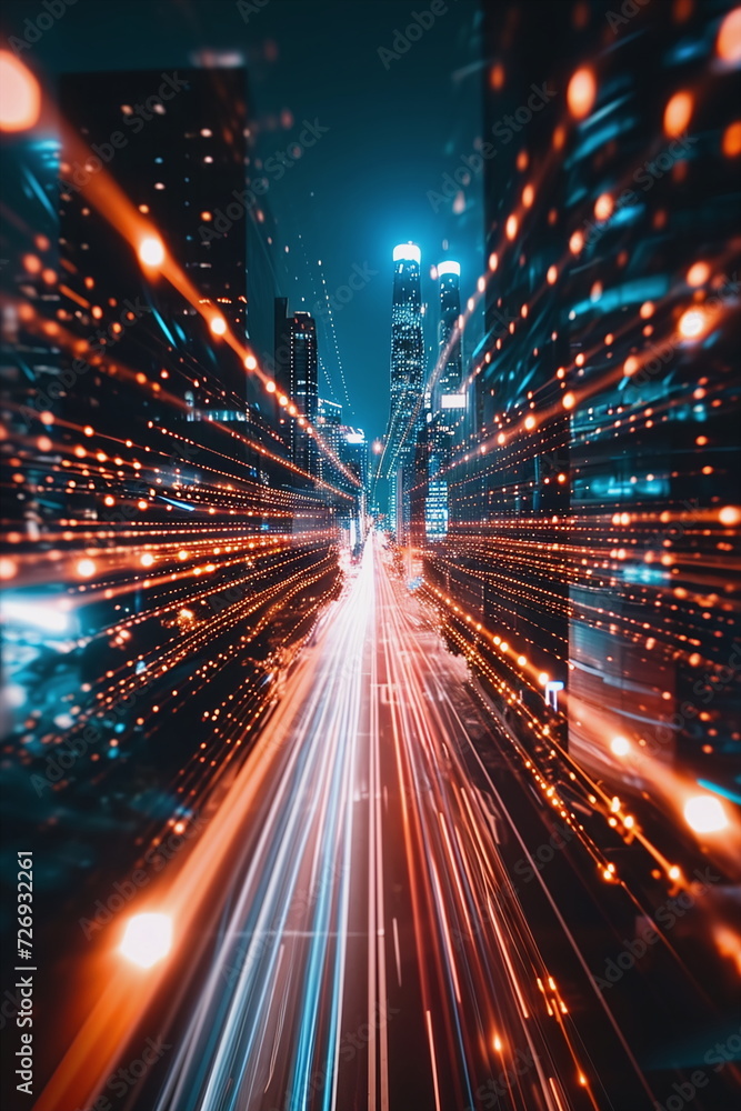 Fototapeta premium traffic in the city at night