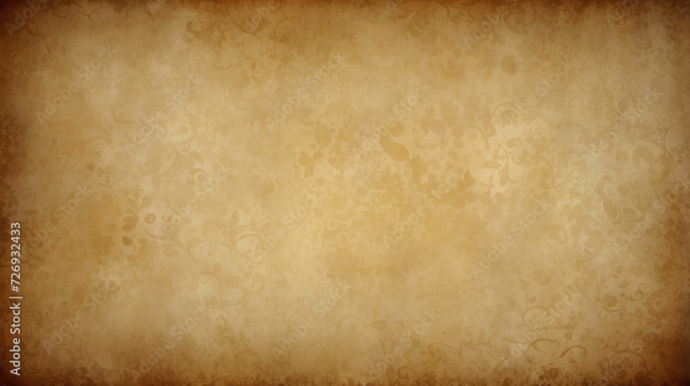 Fototapeta premium Golden brown background paper vintage grunge grainy texture from Generative AI