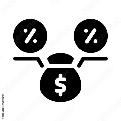 money bag glyph icon