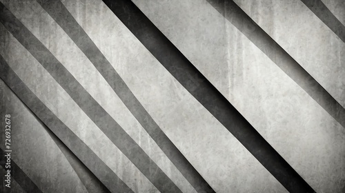 Abstract silver background white striped pattern and blocks in diagonal lines with vintage texture from Generative AI