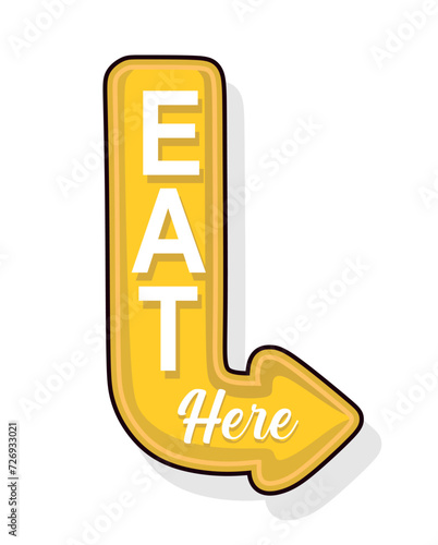 eat here with white background