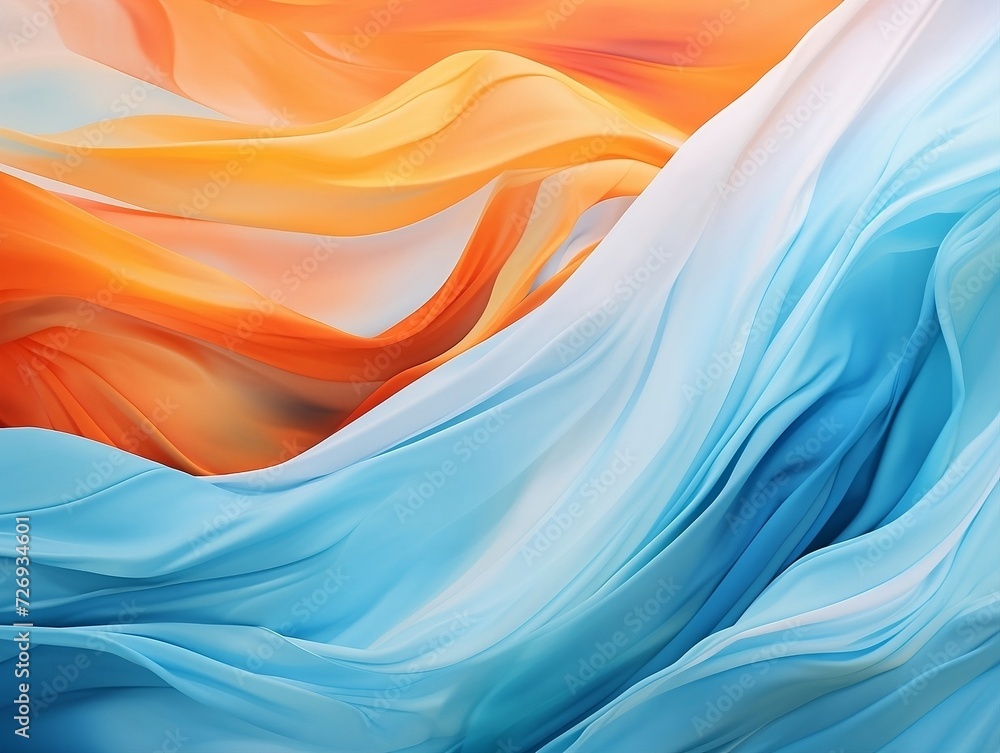 Abstract painting in cool colors with futuristic fabrics waves Abstract painting in cool colors with futuristic fabrics waves