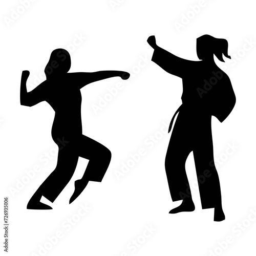 silhouette of a person fighting martial arts