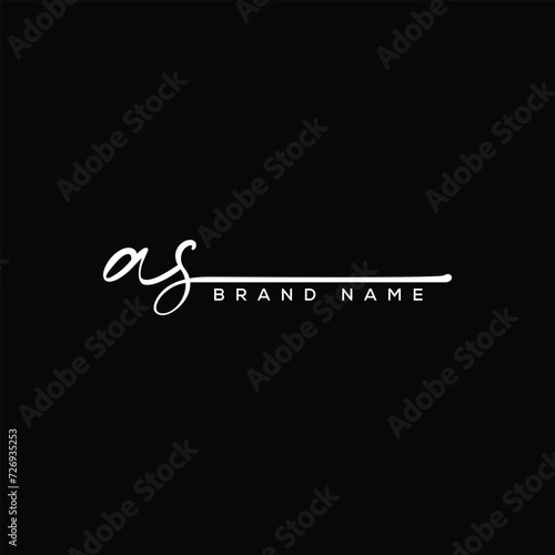 ASletter beauty handwriting vector logo. 
 photo