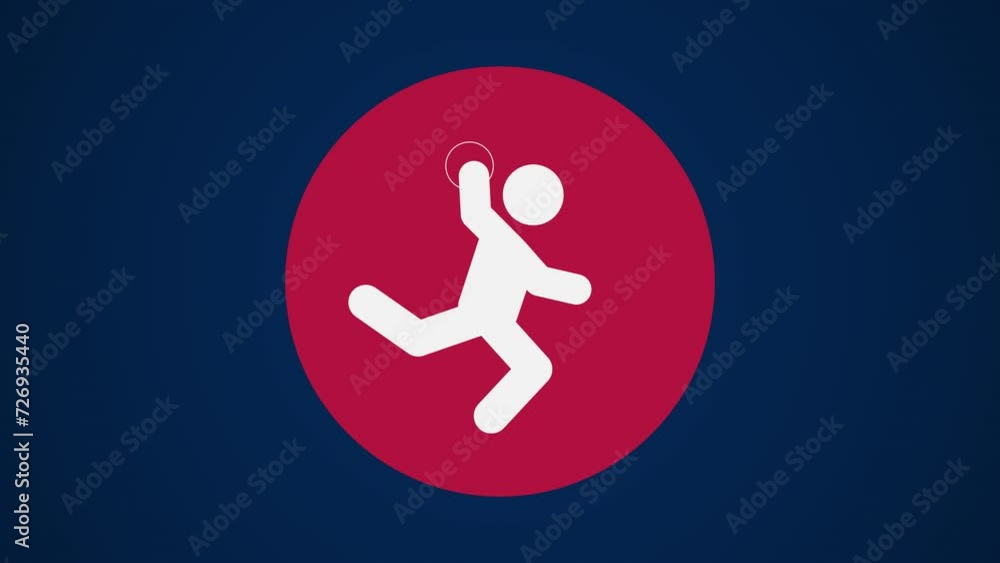 Pictograma de los Juegos Olímpicos en el centro con el deporte balonmano en fondo azul. Pictograma de los Juegos Olímpicos en el centro con el deporte balonmano en fondo azul.