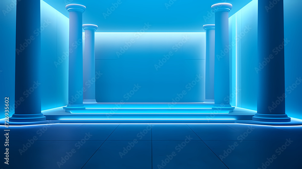 3D space, light shining from above, empty room 3D space, light shining from above, empty room