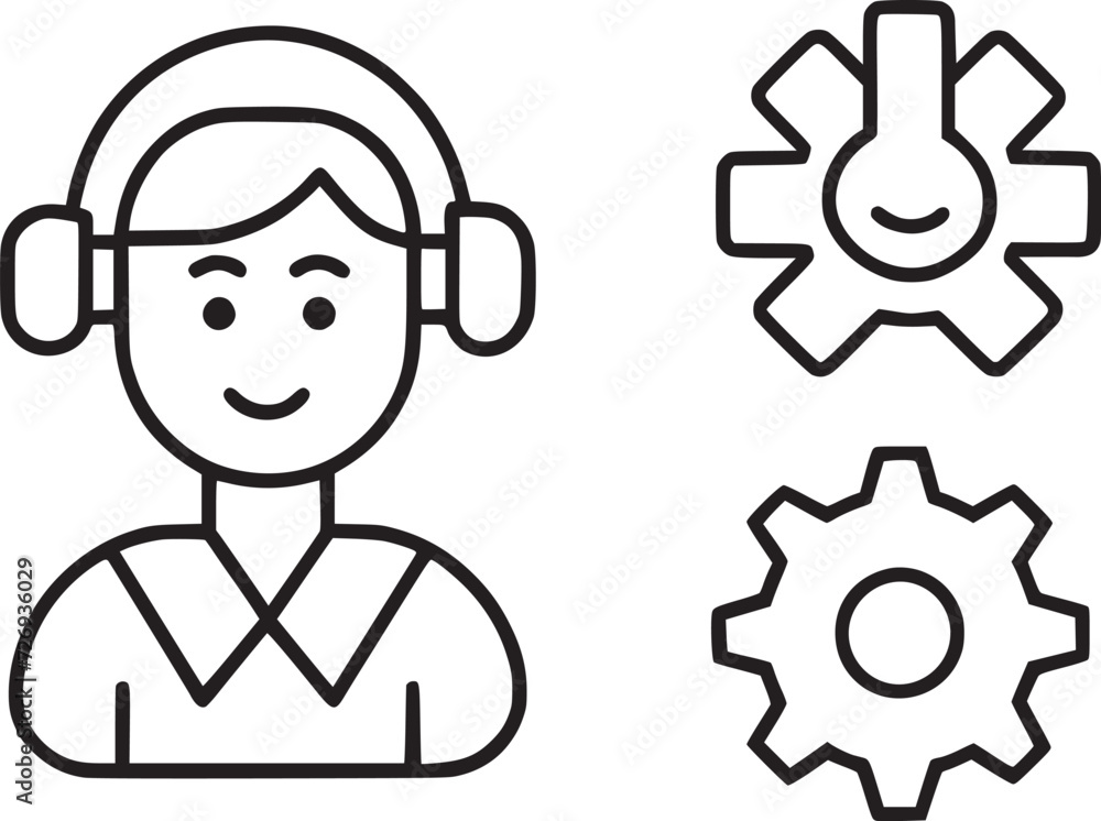 customer service icon set vector design. customer service icon set vector design.