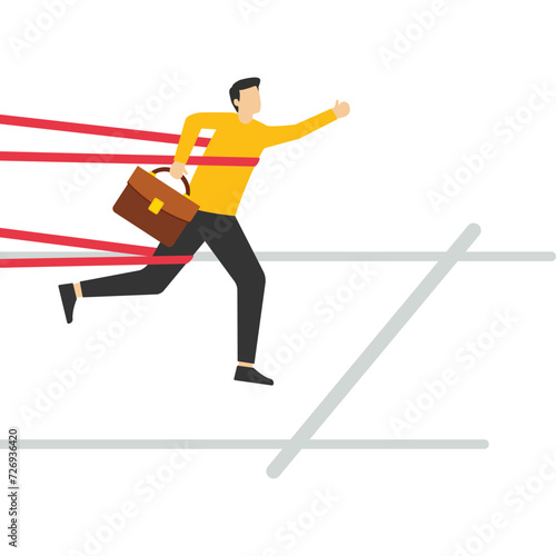 Businessman limitation challenge overcome to success, Vector illustration in flat style

