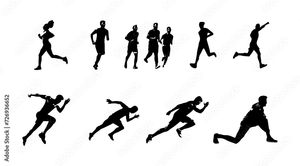 vector illustration of running athlete silhouette vector illustration of running athlete silhouette