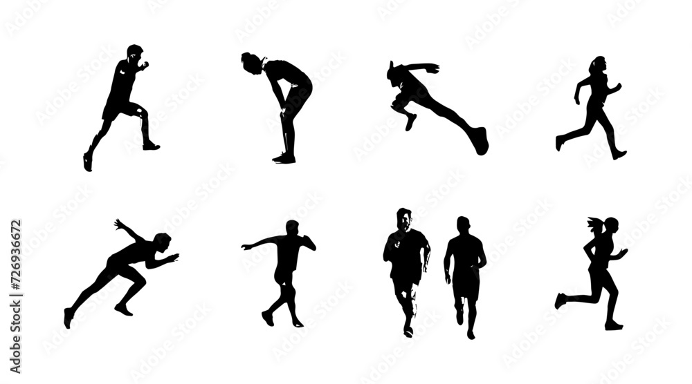 vector illustration of running athlete silhouette vector illustration of running athlete silhouette