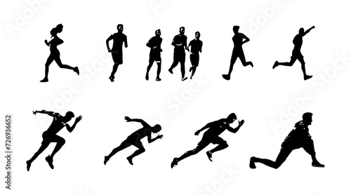 vector illustration of running athlete silhouette