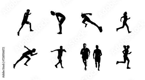 vector illustration of running athlete silhouette © mdpz art