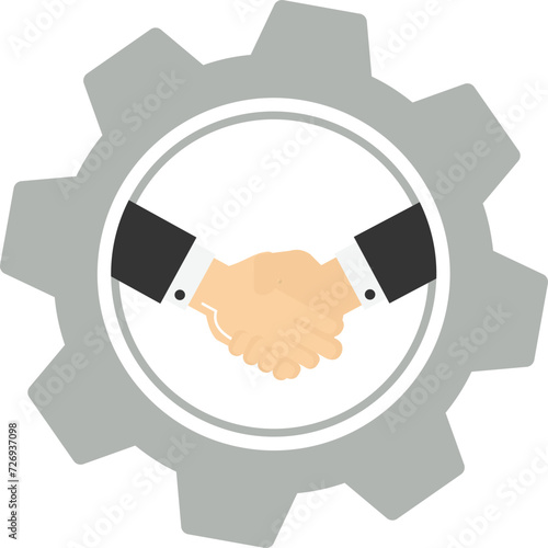 Working together in the industry cogs, Vector illustration design concept in flat style

