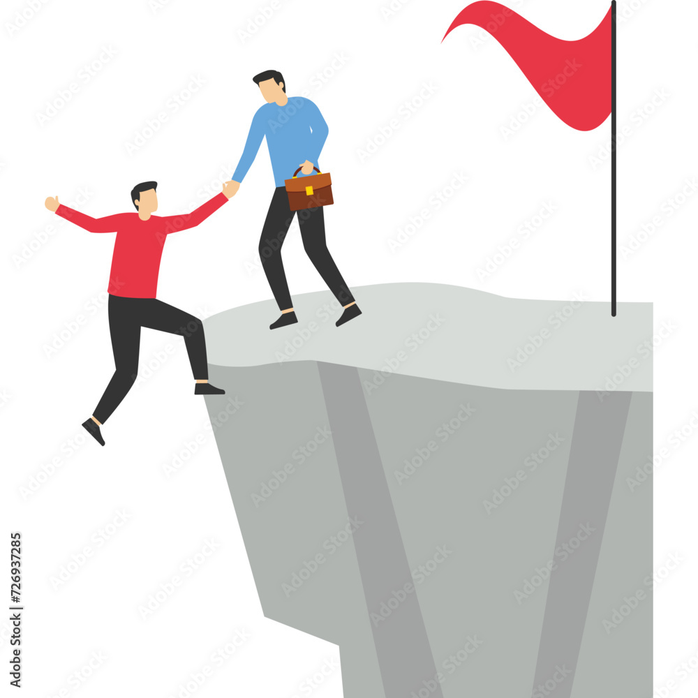 Help and assistance concept of businessman climbing on mountain, Vector illustration design concept in flat style
Help and assistance concept of businessman climbing on mountain, Vector illustration design concept in flat style