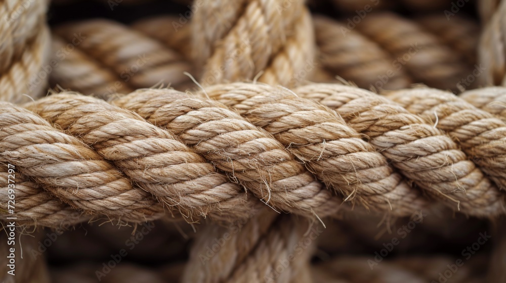 Closeup of old thick nautical rope. Heavy strong ropes background. Closeup of old thick nautical rope. Heavy strong ropes background.