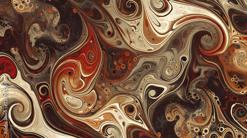 a swirly abstract pattern in browns, beige and reds photo