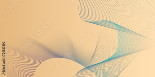 Abstract wave lines dynamic flowing colorful blue light isolated on brown background. 