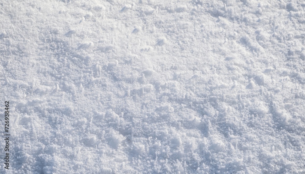 A close-up of a surface of freshly fallen December snow