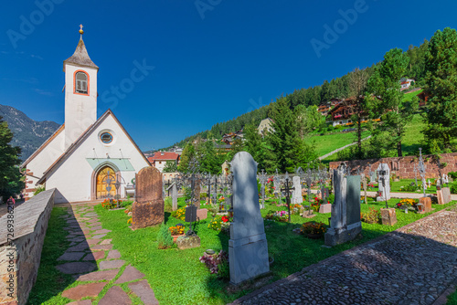 Saint Ann's church in the monumental cemetery of Urtijei. South Tyrol, Italy photo