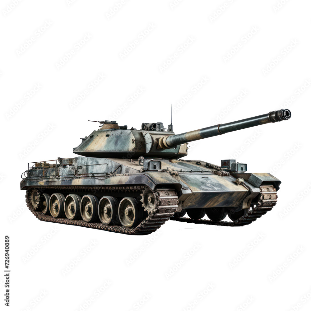 military battle tank on transparency background PNG