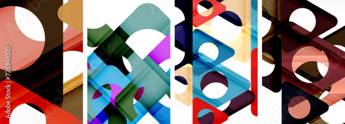 Abstract background set, showcasing a dynamic interplay of triangles. Fusion of modern design and geometric allure