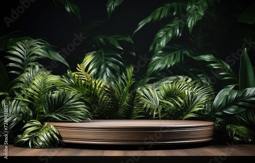 Wooden Table Covered in Green Plants