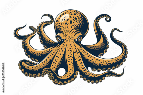 Octopus logo. Isolated octopus on white background © Izanbar MagicAI Art