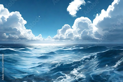 Digital rendering of sea and sky