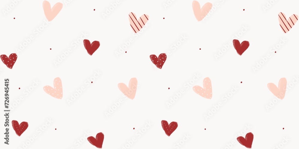 Cute love heart seamless pattern. valentine background