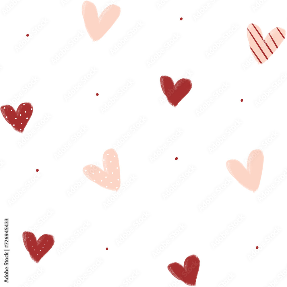 Cute love heart seamless pattern. Transparent background Cute love heart seamless pattern. Transparent background