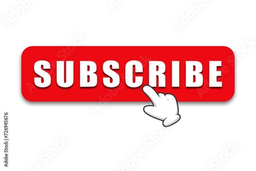 YouTube Subscribe Button, Subscribe Icon, 3D YouTube Subscribe Button. 