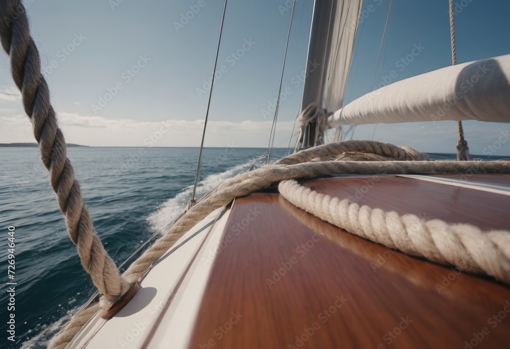 Fototapeta premium Luxury yacht tackle during the ocean voyage